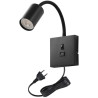IMMAX PUNTO USB flexibilné nástenné svietidlo s vypínačom, 9W, GU10, čierne