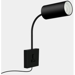 IMMAX PUNTO USB flexibilní nástěnné svítidlo s vypínačem, 9W, GU10, černé