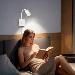 IMMAX PUNTO USB flexibilní nástěnné svítidlo s vypínačem, 9W, GU10, bílé