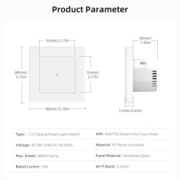 IMMAX NEO SMART vypínač Nexa 1-tlačítkový, Zigbee 3.0, 230V, TUYA