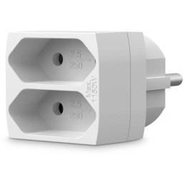NEDIS síťový rozbočovač/ 2x zásuvka typu C (euro)/ 250 V AC 50/60 Hz/ 2,5 A/ 1100 W/ bílý