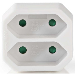NEDIS síťový rozbočovač/ 2x zásuvka typu C (euro)/ 250 V AC 50/60 Hz/ 2,5 A/ 1100 W/ bílý