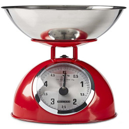 NEDIS Mellisa kuchyňská váha/ analogová/ nosnost 5kg/ vyjímatelná mísa/ nerezová ocel/ červená