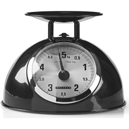 NEDIS Mellisa kuchyňská váha/ analogová/ nosnost 5kg/ vyjímatelná mísa/ nerezová ocel/ černá