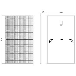 ELERIX ESM-500T solární panel celočerný, TOPCon N type, Mono, Half Cut 500 Wp, 120 článků