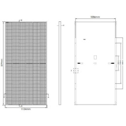 ELERIX ESM-620T solární panel celočerný, TOPCon N type, Mono, Half Cut 620 Wp, 144 článků