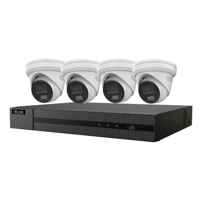 HiLook Powered by HIKVISION/ 4K Smart Hybrid Light KIT Turret 2TB/ 1x NVR-108MH-C/8P/ 4x IPC-T280HA-LUF