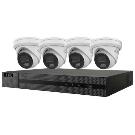 HiLook Powered by HIKVISION/ 4K Smart Hybrid Light KIT Turret 2TB/ 1x NVR-108MH-C/8P/ 4x IPC-T280HA-LUF