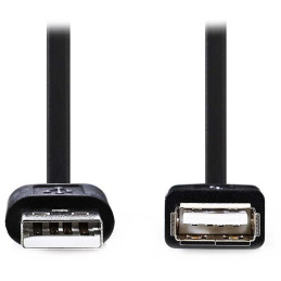 NEDIS prodlužovací kabel USB 2.0/ zástrčka USB-A - zásuvka USB-A/ černý/ bulk/ 3m