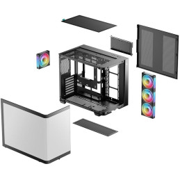 DEEPCOOL skříň CG530U 4F / ATX / 4x120mm ARGB / 2xUSB / USB-C / zaoblené sklo / panoramatická / černá