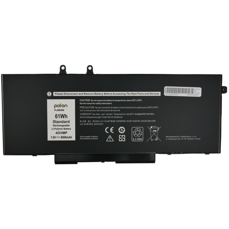 TRX Baterie Polion 4GVMP pro notebooky DELL 451-BCNX Latitude 5400 5500 5510 Precision 3541 8000mAh 61Wh/ neoriginální