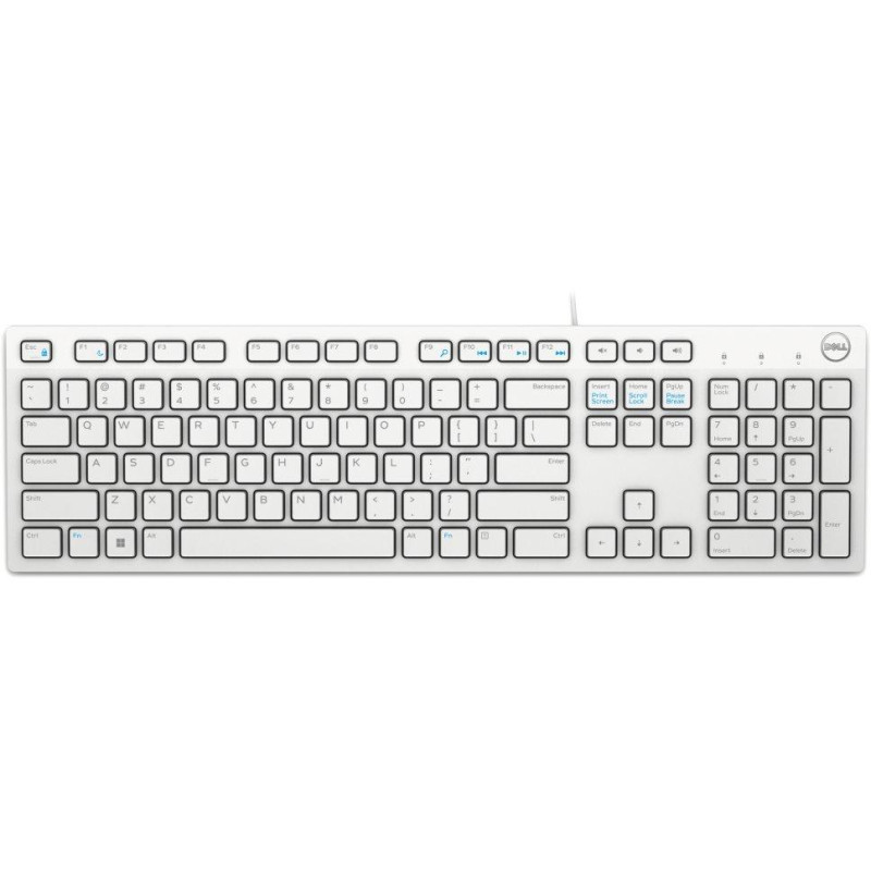 DELL klávesnice KB216/ multimediální/ německá/ GER/ DE/ USB/ drátová/ bílá