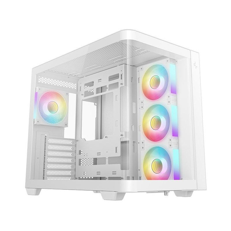 DEEPCOOL skříň CG530U 4F / ATX / 4x120mm ARGB / 2xUSB / USB-C / zaoblené sklo / panoramatická / bílá