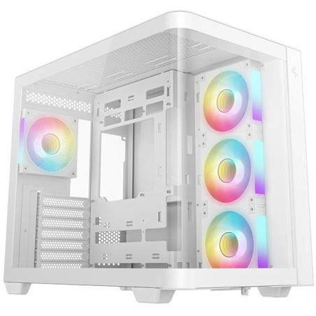 DEEPCOOL skříň CG530U 4F / ATX / 4x120mm ARGB / 2xUSB / USB-C / zaoblené sklo / panoramatická / bílá