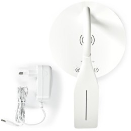 NEDIS LED lampička/ Qi nabíjení/ 15 W/ 100-240V/ přirozená, studená, teplá bílá/ stmívatelná/ 350lm/ 2700 - 6500K/ bílá