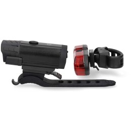 NEDIS světlo na kolo/ napájení z baterie/ 5 V DC/ 3 W/ včetně baterií/ dobíjecí/ 6500 K/ dosah svitu 100 m/ USB-C/ černé