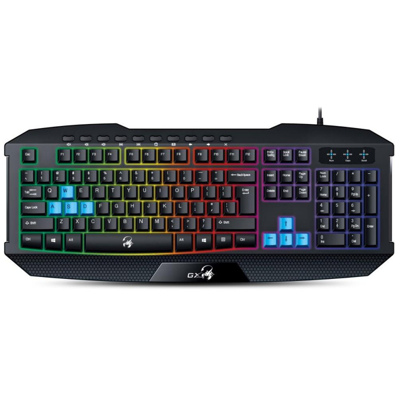 GENIUS GX GAMING Scorpion K215/ Herní drátová klávesnice/ podsvícená/ USB/ Copilot/ černá/ CZ+SK layout