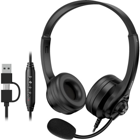 GENIUS headset HS-235U/ USB-C/ USB/ Copilot/ délka kabelu 2,4 m