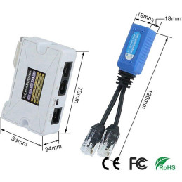 XtendLan POE2V1, 2x Data+PoE po jednom UTP kabelu, 100Mbit