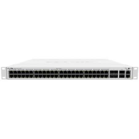 OPRAVENÉ - MikroTik CRS354-48P-4S+2Q+RM, 48x GbE PoE/PoE+, 4x 10 Gbps SFP+, 2x 40 Gbps QSFP+, 1x PSU, 1U, L5 (PoE budget...