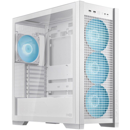 POUŽITÉ - ASUS skříň TUF GAMING GT302 TG ARGB WHITE/ ATX / průhledná bočnice / 4x 140mm ARGB / bez zdroje / bílá