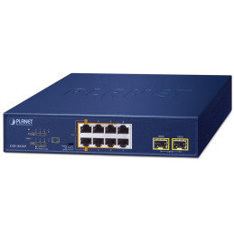 Planet PoE switch 8x1Gb + 2xSFP 1Gb, PoE 180W, 2x 802.3bt + 4x 802.3at