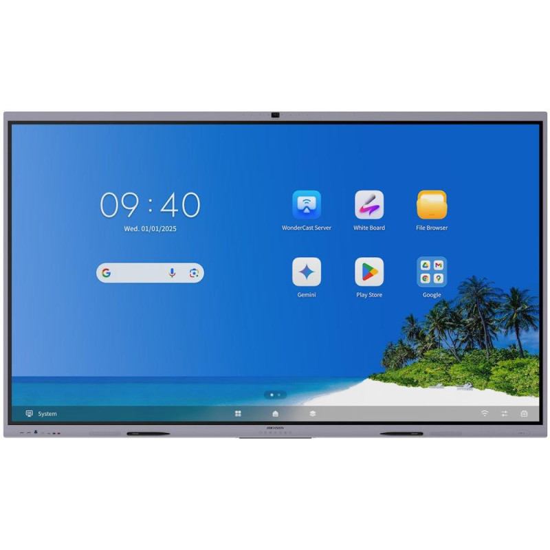 HIKVISION IFP 86"  4K, 8GB/128GB storage, 400 nit, 50 points, Android 14, USB, HDMI, Wifi ,BT,  EDLA, kamera, mikrofon