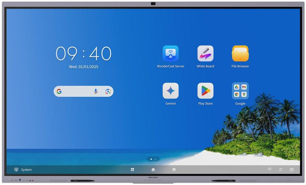 HIKVISION IFP 86" 4K, 8GB/128GB storage, 400 nit, 50 bodov, Android 14, USB, HDMI, Wifi, BT, EDLA, kamera, mikrofón