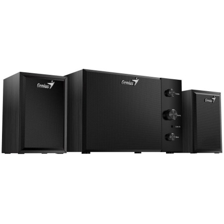 POŠKOZENÝ OBAL - GENIUS repro SW-2.1 350/ 2.1/ 15W/ dřevěné/ barva černá