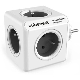 Cubenest Powercube Original,  5× zásuvka, bílá/šedá, dětská pojistka, uzemnění, max. 16A/250V~3680W/50-60Hz