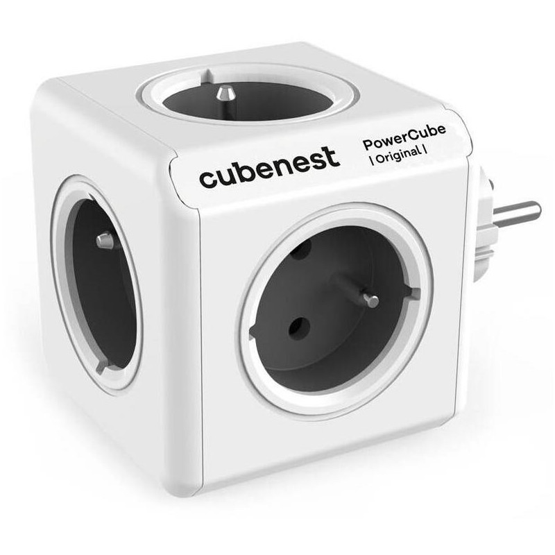 Cubenest Powercube Original,  5× zásuvka, bílá/šedá, dětská pojistka, uzemnění, max. 16A/250V~3680W/50-60Hz