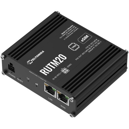 Teltonika RUTM20 průmyslový router   1x LAN, 1x WAN, 1× PoE IN, 1x PoE OUT, 5G Telit global, Dual SIM + eSIM, WiFi 5