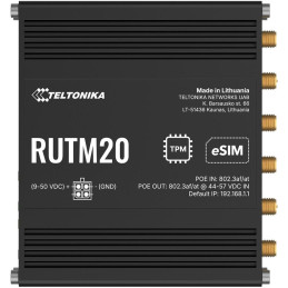 Teltonika RUTM20 průmyslový router   1x LAN, 1x WAN, 1× PoE IN, 1x PoE OUT, 5G Telit global, Dual SIM + eSIM, WiFi 5
