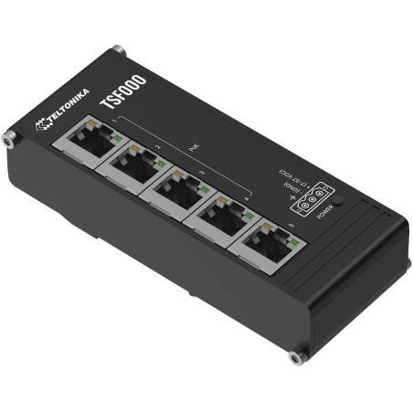 Teltonika TSF000 průmyslový switch, 5x 10/100, 4x PoE+, bez zdroje