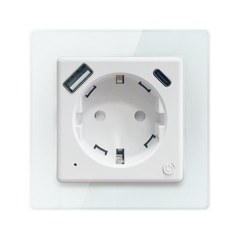 IMMAX NEO SMART chytrá vnitřní zásuvka Nexa bez kolíku (typ F)/ 1x USB/ 1x USB-C/ PD 20W/ Zigbee/ LIDL/ TUYA