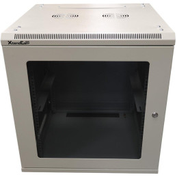 XtendLan 12U/600x600, na zeď, jednodílný, složený, skleněné dveře, šedý-osobní odběr,bez krabice