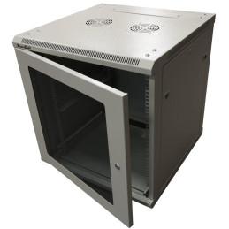 XtendLan 12U/600x600, na zeď, jednodílný, složený, skleněné dveře, šedý-osobní odběr,bez krabice