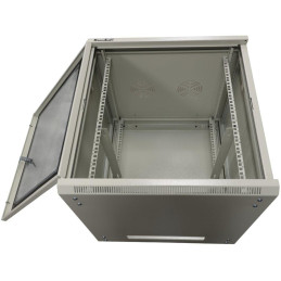 XtendLan 12U/600x600, na zeď, jednodílný, složený, skleněné dveře, šedý-osobní odběr,bez krabice