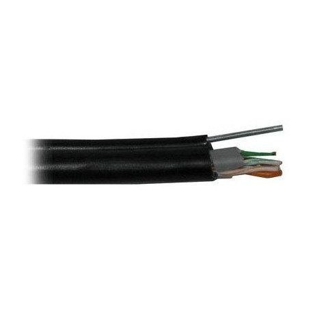 PLANET kabel FTP, drát, 4pár, Cat 5e, PE+PVC venkovní dvouplášť, ocelové nosné lanko, Fca (balení 500m)