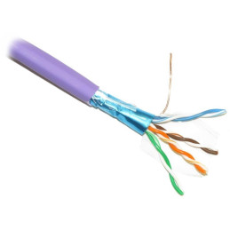 PLANET kabel FTP, drát, 4pár, Cat 5e, LS0H, Dca, Planet Elite, balení 305m, fialový