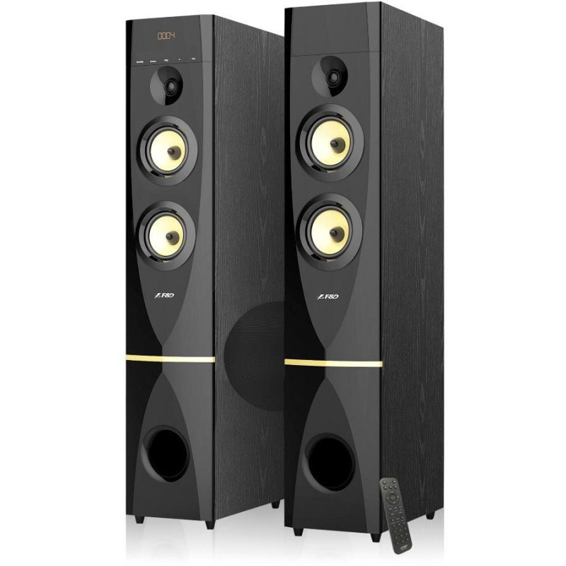 POŠKOZENÝ OBAL - FENDA F&D repro T-88X/ 2.0/ 300W/ černé/ dřevěné/ BT4.2/ FM rádio/ USB/ optický vstup/ dálkové ovládání/ Kara..