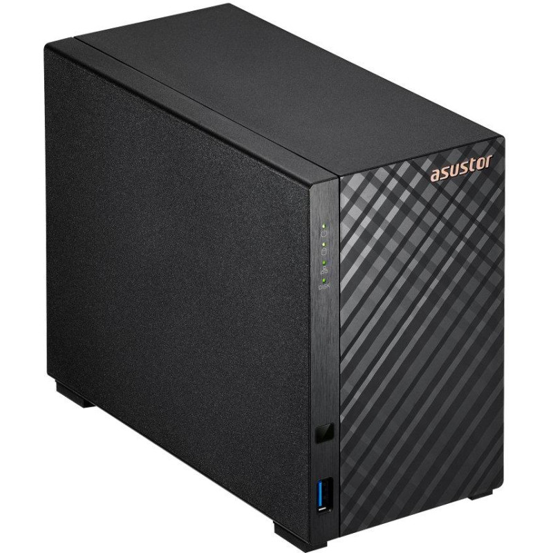 Asustor NAS AS1202T 2x 3,5" SATA/ Realtek RTD1619B, Quad Core 1.7 GHz, 1 GB DDR4 RAM, 1x 2.5GLAN, 3x USB3.2 Gen1