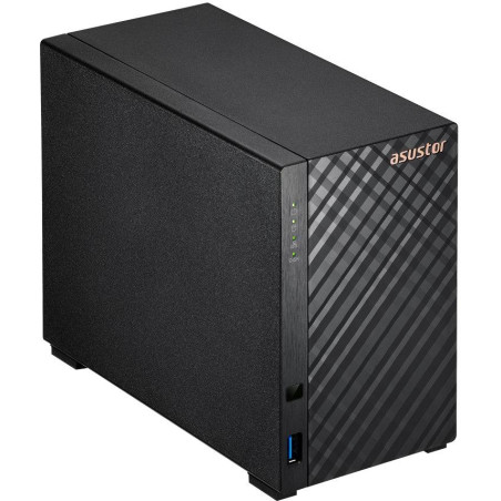Asustor NAS AS1202T 2x 3,5" SATA/ Realtek RTD1619B, Quad Core 1.7 GHz, 1 GB DDR4 RAM, 1x 2.5GLAN, 3x USB3.2 Gen1