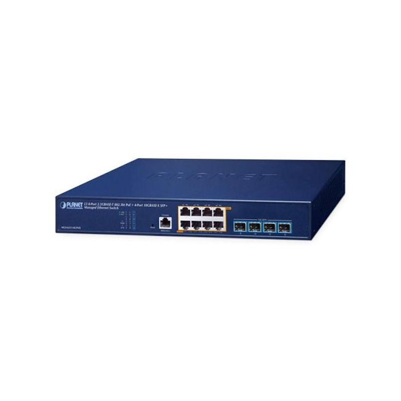 Planet MGS-6311-8UP4X L3 switch, 8x2,5Gb PoE 802.3bt 240W, 4x10Gb SFP+