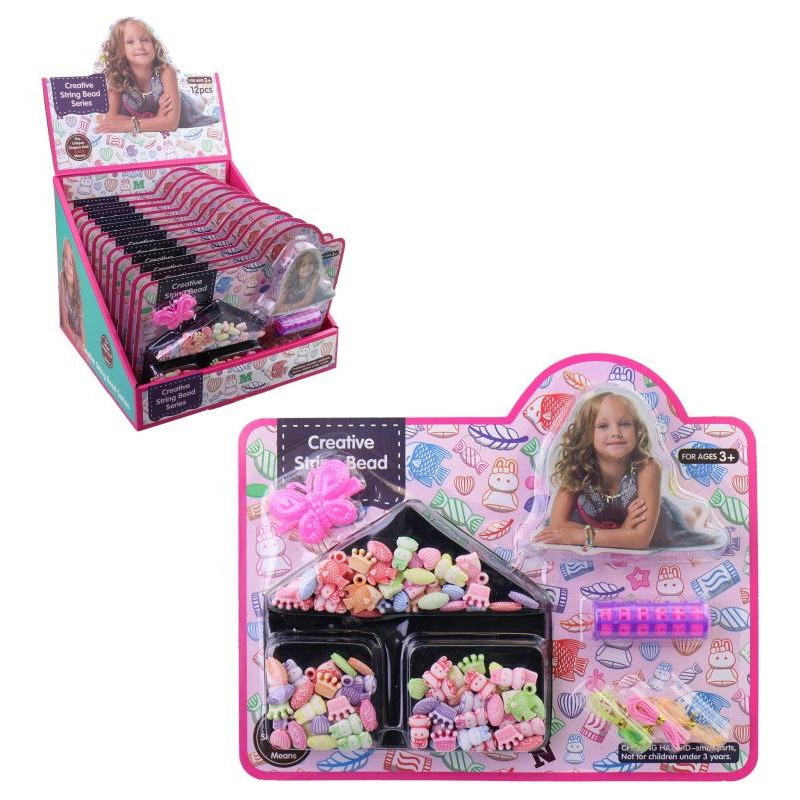 Korálky dřevěné, na kartě, 25 x 28 cm