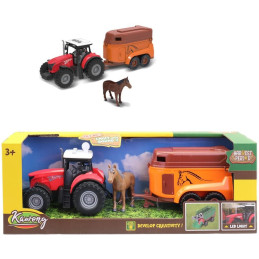 Traktor s přívěse pro převoz koní, na baterie, 15 cm