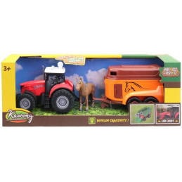 Traktor s přívěse pro převoz koní, na baterie, 15 cm