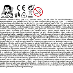 Traktor s přívěse pro převoz koní, na baterie, 15 cm