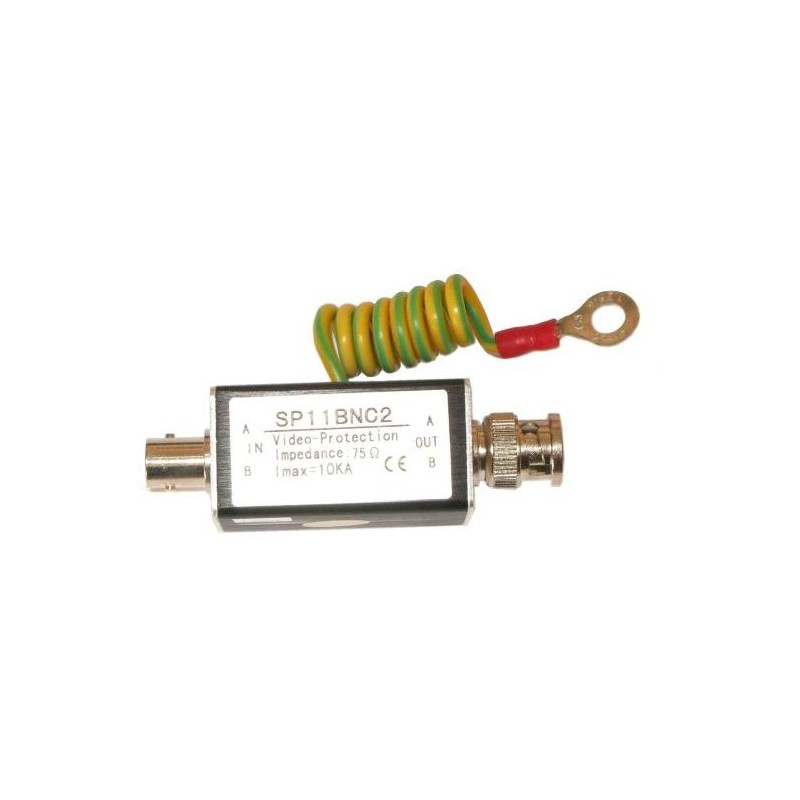 XtendLan Přepěťová ochrana koaxiálního vedení, 1x BNC male, 1x BNC female, zemnící vodič, pro HDCVI/TVI/AHD/PAL