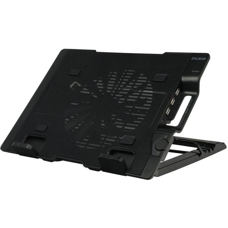 POŠKOZENÝ OBAL - Zalman chladič notebooku ZM-NS2000 / pro notebooky do 17" / naklápěcí / USB Hub / USB / černý